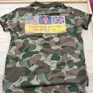 POLO Ralph Lauren Men's Custom fit Camouflage Mesh Polo Shirt size L